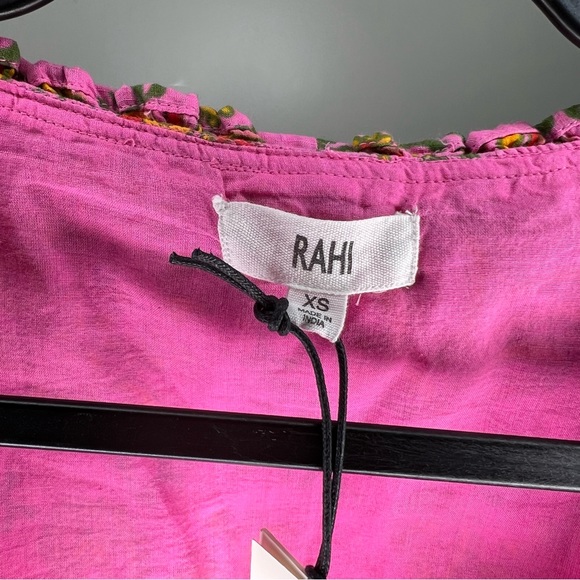 NWT RAHI Amber Dress Hot Pink V Neck Puff Sleeve XS - Picture 5 of 7